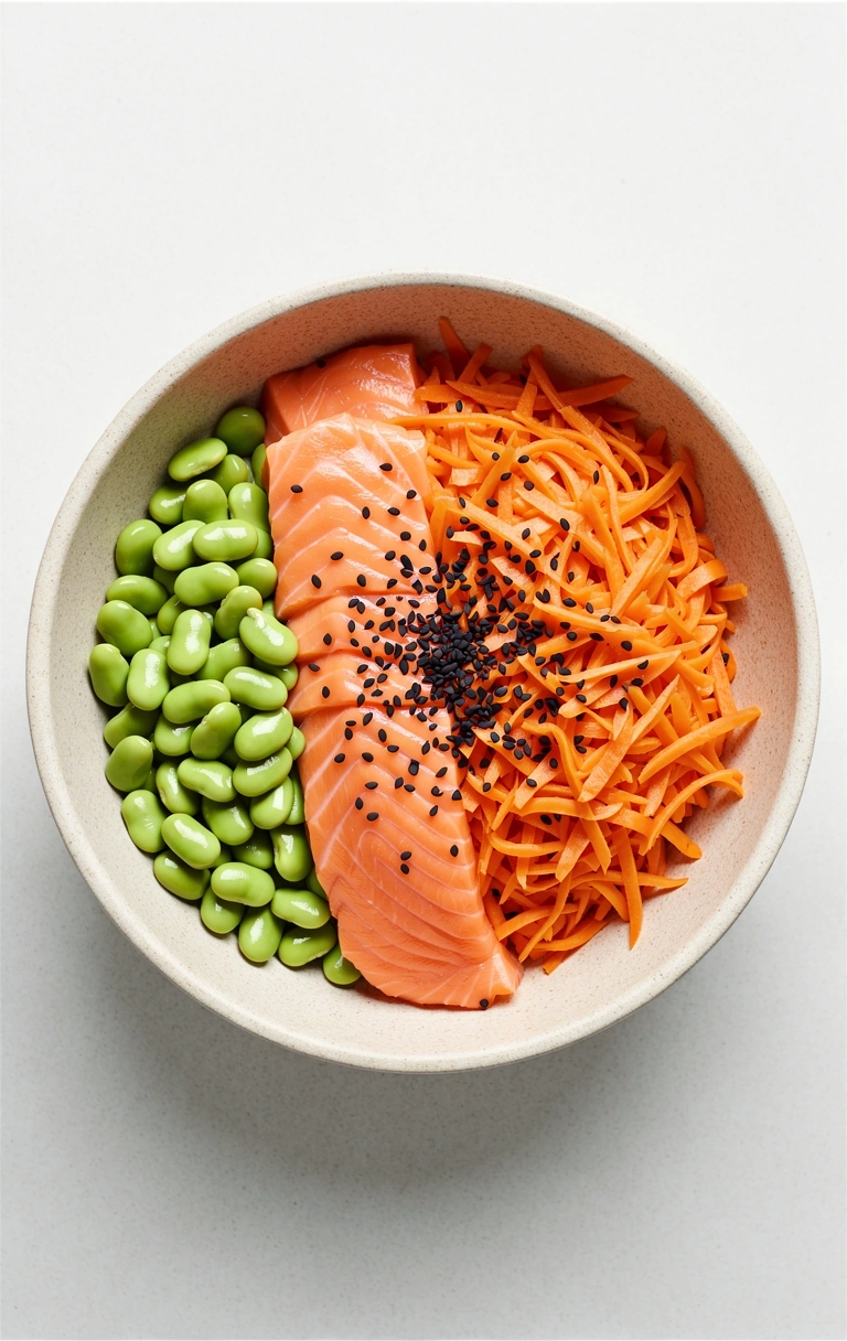 Healthy salmon bowl