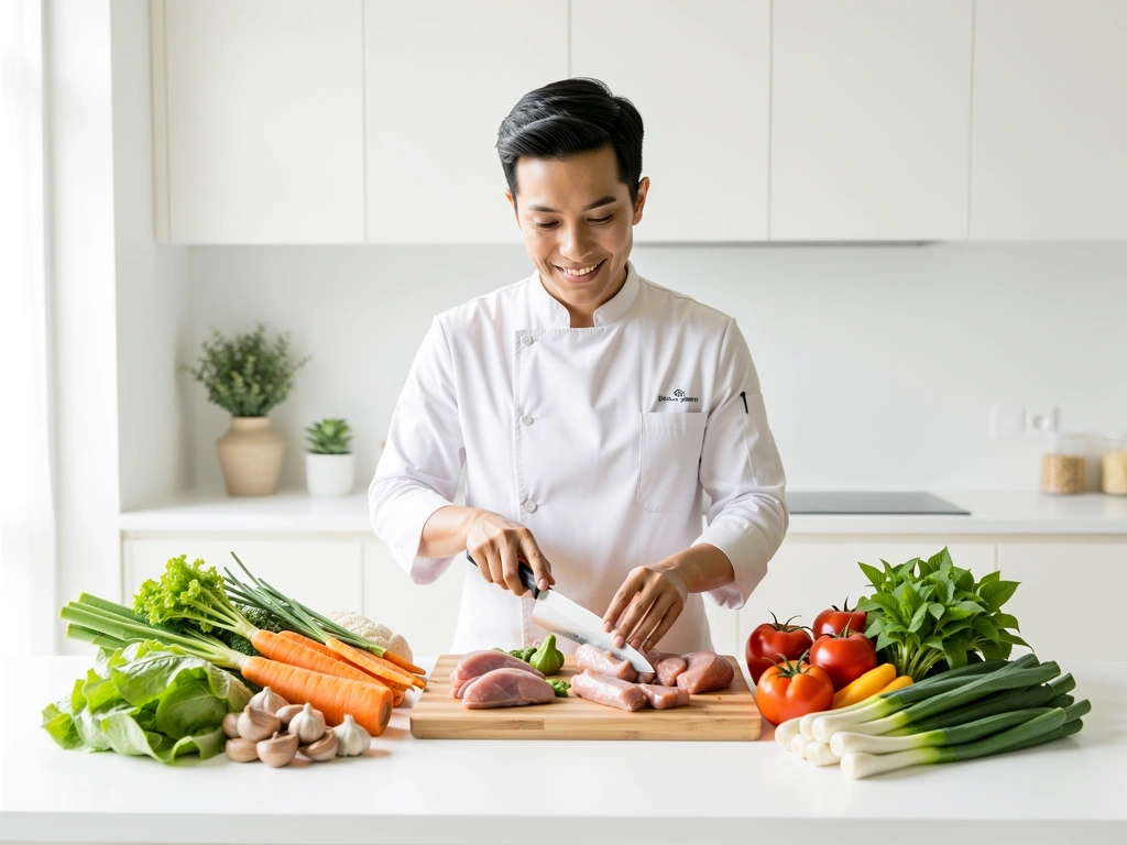 Nutritionist preparing healthy meals